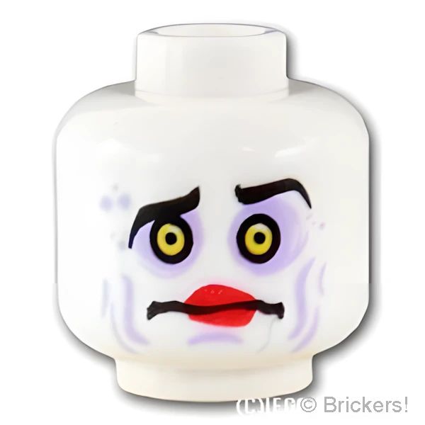 LEGO® パーツ 6126981 ミニフィグ デュアルヘッド - ピエロの邪悪な笑顔 / 怯えた顔：[White / ホワイト] 3626pb1546-001 