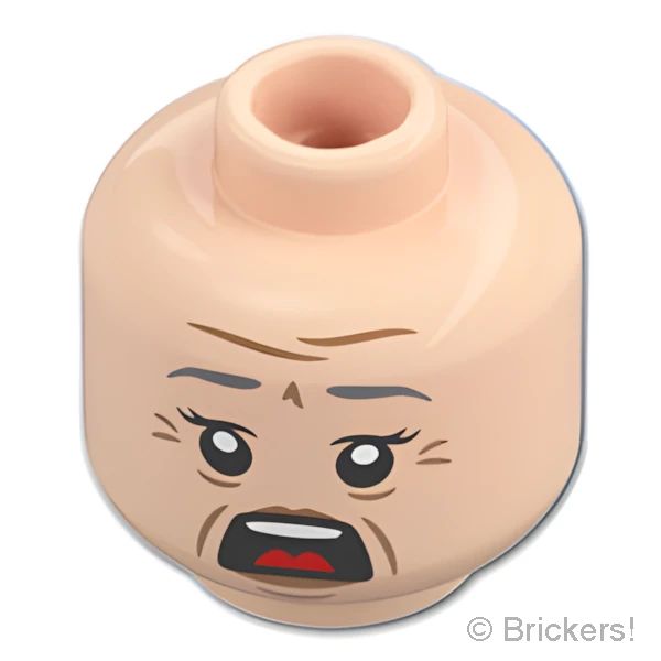 LEGO® パーツ 6154064 ミニフィグ デュアルヘッド - ゆとりの笑顔のおばあさん / あんぐりあきれ顔：[Light Nougat / ライトヌガー] 3626pb1636-283 