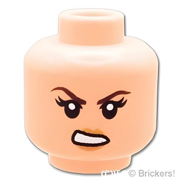 LEGO® パーツ 6163442 ミニフィグ デュアルヘッド - 片えくぼのすまし顔 / 怒り顔：[Light Nougat / ライトヌガー] 3626pb1657-283 