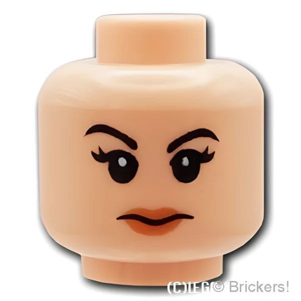 LEGO® パーツ 6162427 ミニフィグ デュアルヘッド - 長いまつ毛の笑顔 / すまし顔：[Light Nougat / ライトヌガー] 3626pb1689-283 