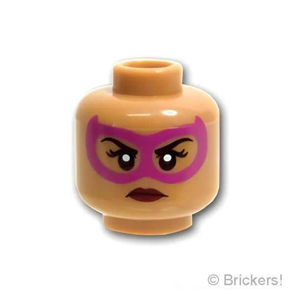 LEGO® パーツ 6175108 ミニフィグ デュアルヘッド - マゼンタアイマスクのスマイル / 怒り顔：[Md,Nougat / ミディアムヌガー] 3626pb1718-137 