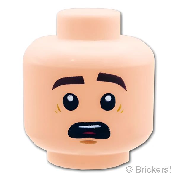 LEGO® パーツ 6192037 ミニフィグ デュアルヘッド - キリリスマイル / 呆然とした顔：[Light Nougat / ライトヌガー] 3626pb1794-283 