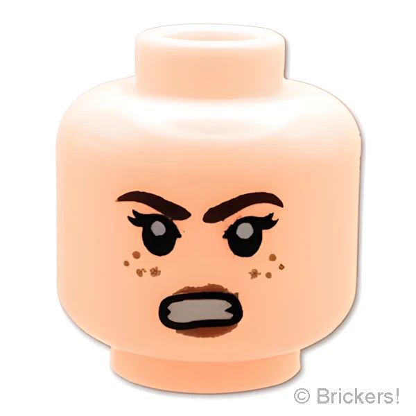LEGO® パーツ 6192171 ミニフィグ デュアルヘッド - そばかすの笑顔/力んだ怒り顔：[Light Nougat / ライトヌガー] 3626pb1795-283 