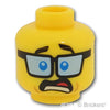 ミニフィグ デュアルヘッド - 薄青の眼鏡のスマイル / 恐れ顔：[Yellow / イエロー]