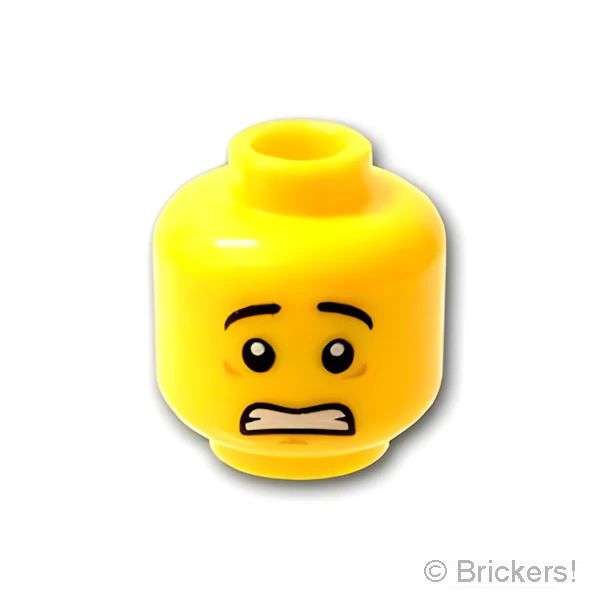 LEGO® パーツ 6182787 ミニフィグ デュアルヘッド - 黒い眉毛のニヤリ顔 / 驚き顔：[Yellow / イエロー] 3626pb1879-024 
