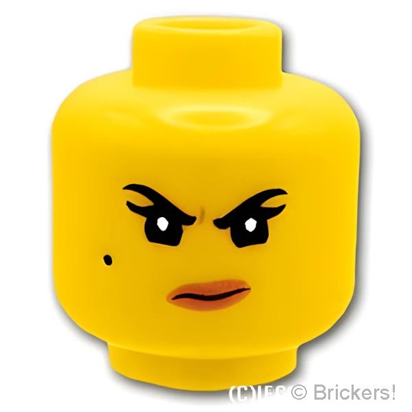 LEGO® パーツ 6192332 ミニフィグ デュアルヘッド - 自信に満ちたニャー / キリリ顔のニャー：[Yellow / イエロー] 3626pb1888-024 