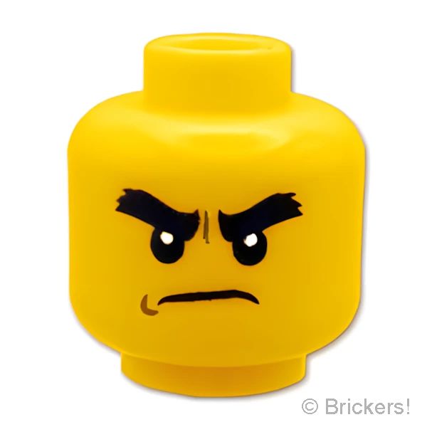 LEGO® パーツ 6192016 ミニフィグ デュアルヘッド - 笑顔のコール/怒り顔のコール：[Yellow / イエロー] 3626pb1893-024 