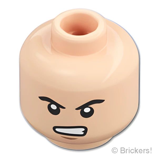 LEGO® パーツ 6258524 ミニフィグ デュアルヘッド - 無表情 / 怒った歯をむき出しにした：[Light Nougat / ライトヌガー] 3626pb2358-283 