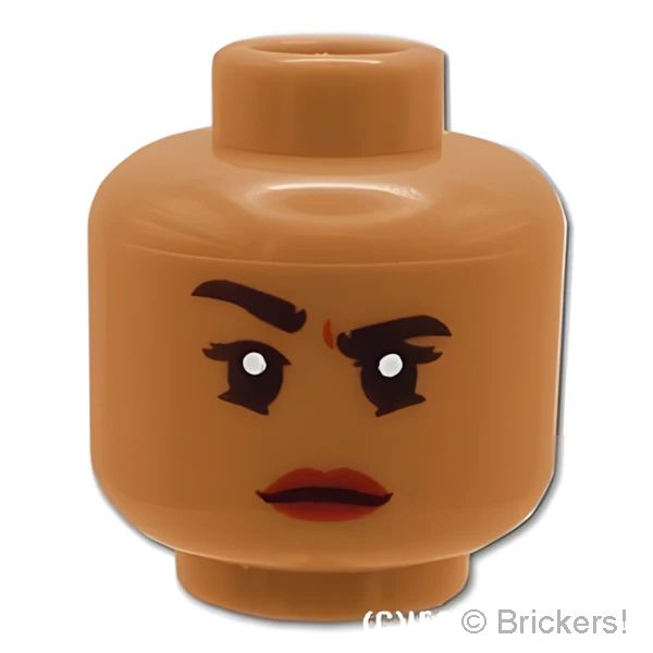 LEGO® パーツ 6270592 ミニフィグ デュアルヘッド - 片口角上げの蔑み顔 / 片眉上げの怪訝顔：[Md,Nougat / ミディアムヌガー] 3626pb2362-137 