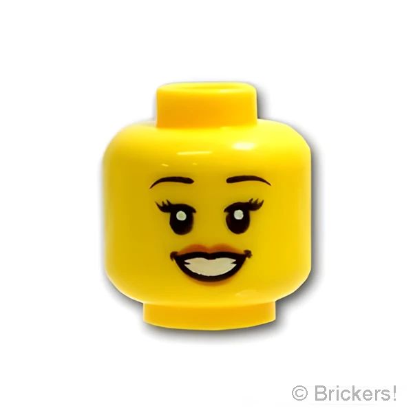 LEGO® パーツ 6270417 ミニフィグ デュアルヘッド - ミディアムヌガーのリップの大笑い / スマイル：[Yellow / イエロー] 3626pb2379-024 