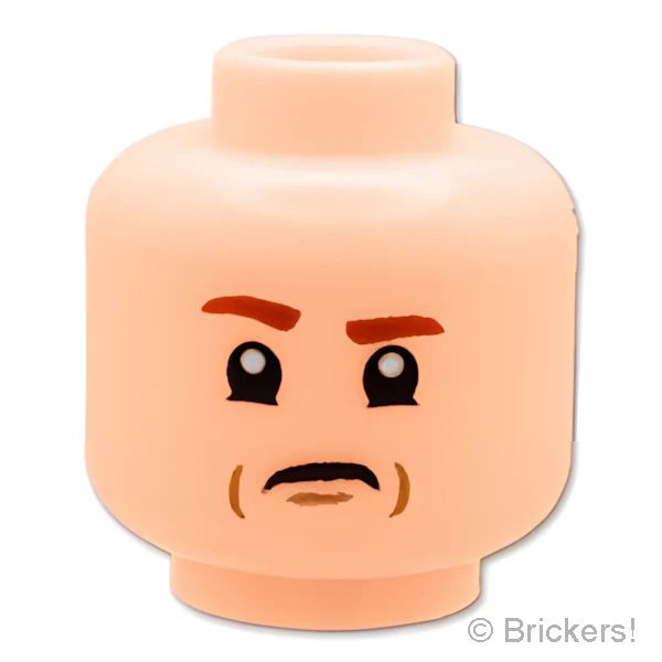 LEGO® パーツ 6266198 ミニフィグ デュアルヘッド - ひきつり笑顔/不機嫌な顔：[Light Nougat / ライトヌガー] 3626pb2412-283 