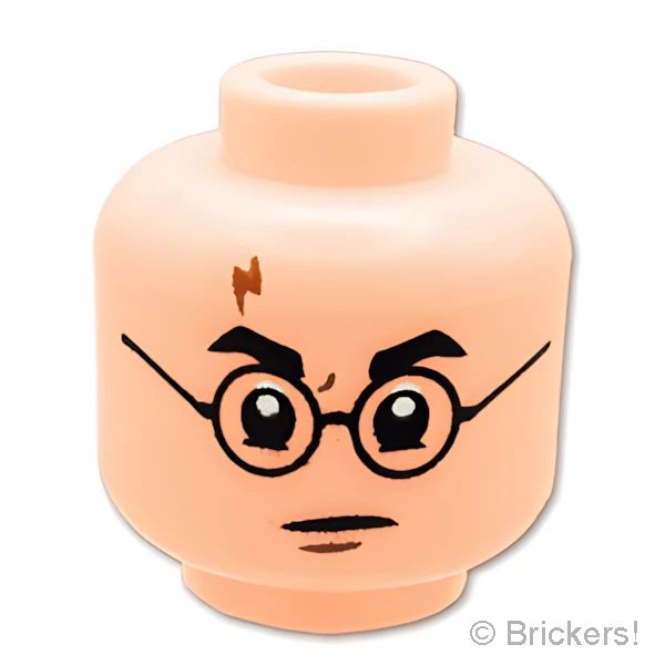 LEGO® パーツ 6265371/6636768 ミニフィグ デュアルヘッド - ハリー・ポッターすまし顔 / キリリ顔：[Light Nougat / ライトヌガー] 3626pb2413-283 