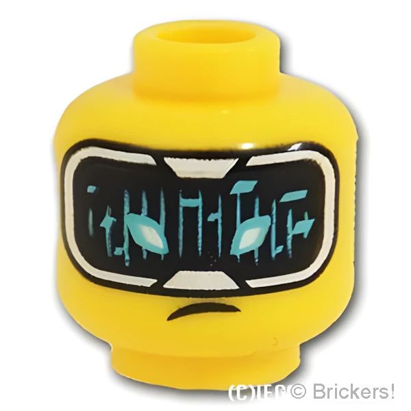 LEGO® パーツ 6287801 ミニフィグ デュアルヘッド - そばかすのどや顔 / スクリーンバイザー：[Yellow / イエロー] 3626pb2529-024 