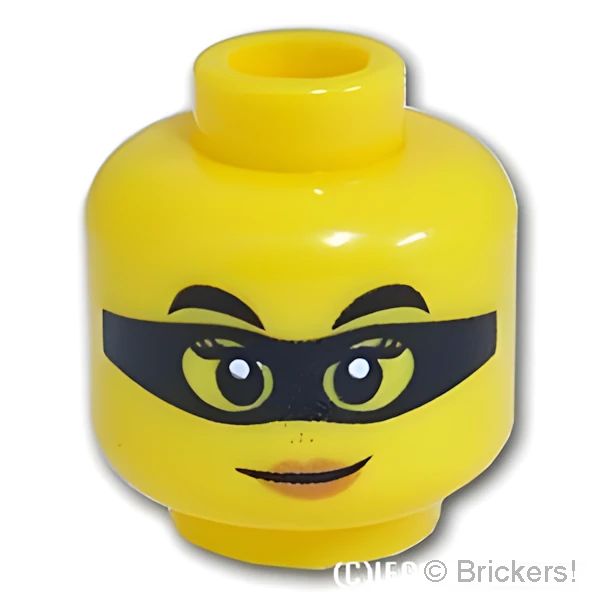 LEGO® パーツ 6288016 ミニフィグ デュアルヘッド - ピーチリップのすまし顔 / 怪盗マスク：[Yellow / イエロー] 3626pb2533-024 