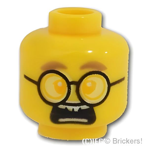 LEGO® パーツ 6275655 ミニフィグ デュアルヘッド - 出っ歯のオレンジサングラス / 驚いた出っ歯：[Yellow / イエロー] 3626pb2590-024 