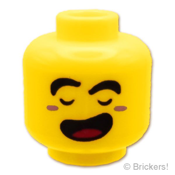 LEGO® パーツ 6303203 ミニフィグ デュアルヘッド - 目を閉じ気持ちよさそうな顔 / 怒り顔：[Yellow / イエロー] 3626pb2616-024 