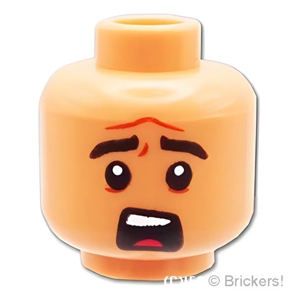 LEGO® パーツ 6302086 ミニフィグ デュアルヘッド - ひきつった笑顔 / 驚愕した顔：[Nougat / ヌガー] 3626pb2639-018 