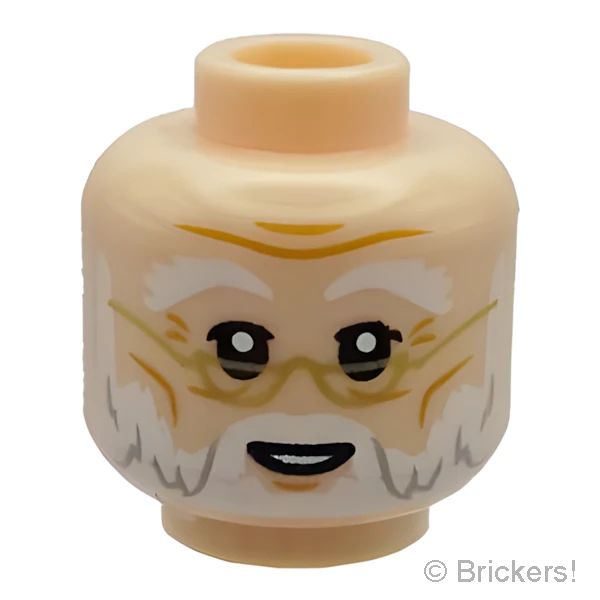 LEGO® パーツ 6314436/6350887 ミニフィグ デュアルヘッド - フサフサな髭の笑顔／優しい笑顔：[Light Nougat / ライトヌガー] 3626pb2670-283 