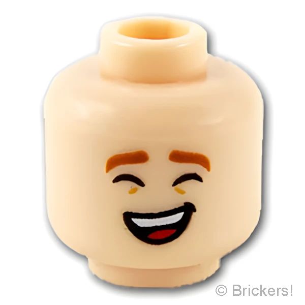 LEGO® パーツ 6314968 ミニフィグ デュアルヘッド - 引きつり笑顔/目を閉じた大笑い顔：[Light Nougat / ライトヌガー] 3626pb2678-283 