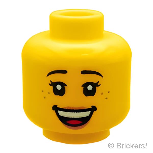 LEGO® パーツ 6326890 ミニフィグ デュアルヘッド - そばかすの自然な笑顔 / 弾ける笑顔：[Yellow / イエロー] 3626pb2746-024 