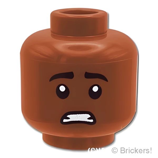 LEGO® パーツ 6364622 ミニフィグ デュアルヘッド - 笑顔 / 眉をひそめた顔：[Reddish Brown / ブラウン] 3626pb2872-192 