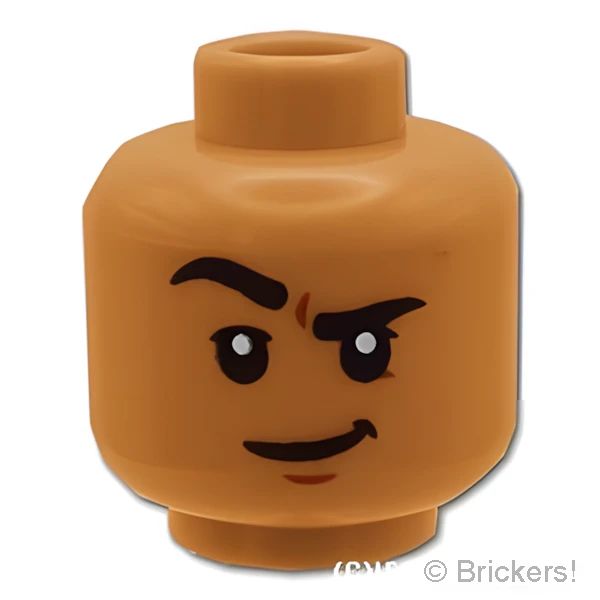 LEGO® パーツ 6330631 ミニフィグ デュアルヘッド - ウッシッシ顔 / 片眉上げのドヤ顔：[Md,Nougat / ミディアムヌガー] 3626pb2884-137 