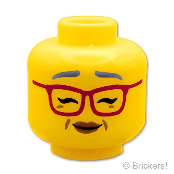 LEGO® パーツ 6305730 ミニフィグ デュアルヘッド - マゼンタメガネのおばあさん / 優しさがあふれる笑顔：[Yellow / イエロー] 3626pb2933-024 