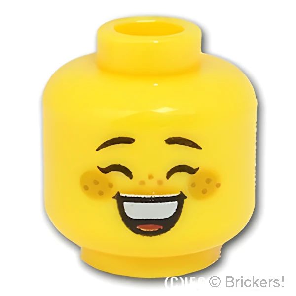LEGO® パーツ 6383036 ミニフィグ デュアルヘッド - オレンジほっぺのニヤニヤ / 大笑い：[Yellow / イエロー] 3626pb2962-024 