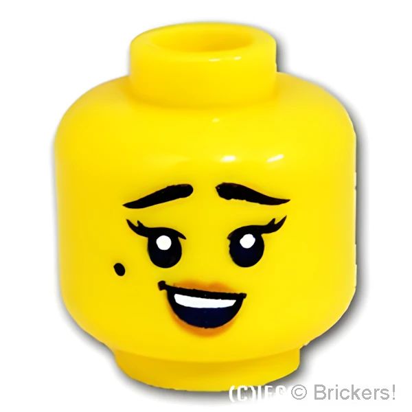 LEGO® パーツ 6372016 ミニフィグ デュアルヘッド - 泣きぼくろの笑み / 愛想笑い：[Yellow / イエロー] 3626pb2963-024 