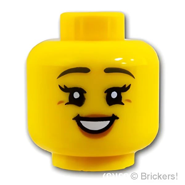 LEGO® パーツ 6369661 ミニフィグ デュアルヘッド - 微笑む女性 / 笑顔の女性：[Yellow / イエロー] 3626pb2964-024 