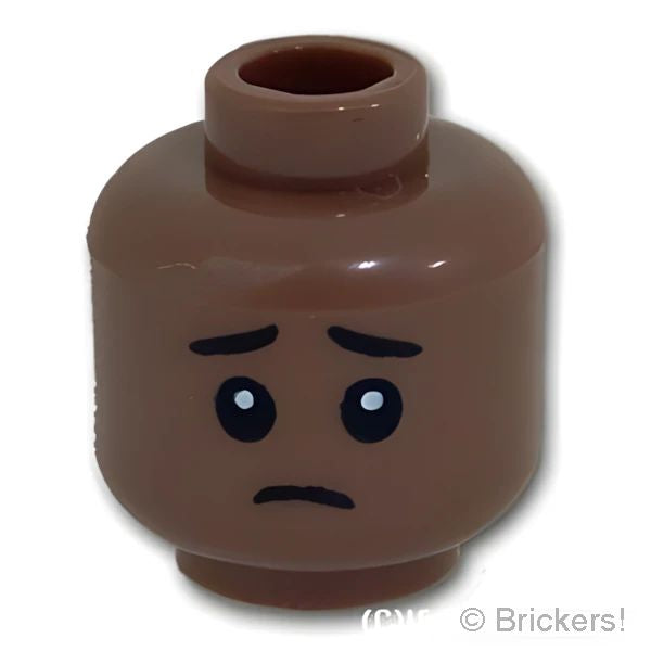 LEGO® パーツ 6382551 ミニフィグ デュアルヘッド - 半開きの口の笑顔 / 困った顔：[Md,Brown / ミディアムブラウン ] 3626pb2993-240 
