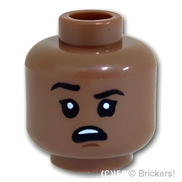 LEGO® パーツ 6382550 ミニフィグ デュアルヘッド - 満面の笑顔 / 怪訝な顔：[Md,Brown / ミディアムブラウン ] 3626pb2995-240 