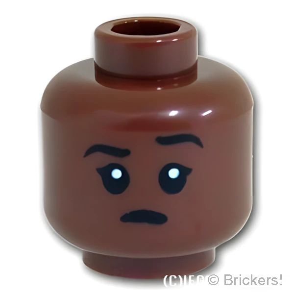 LEGO® パーツ 6381951 ミニフィグ デュアルヘッド - すましたスマイル / 怪訝な顔：[Reddish Brown / ブラウン] 3626pb2996-192 