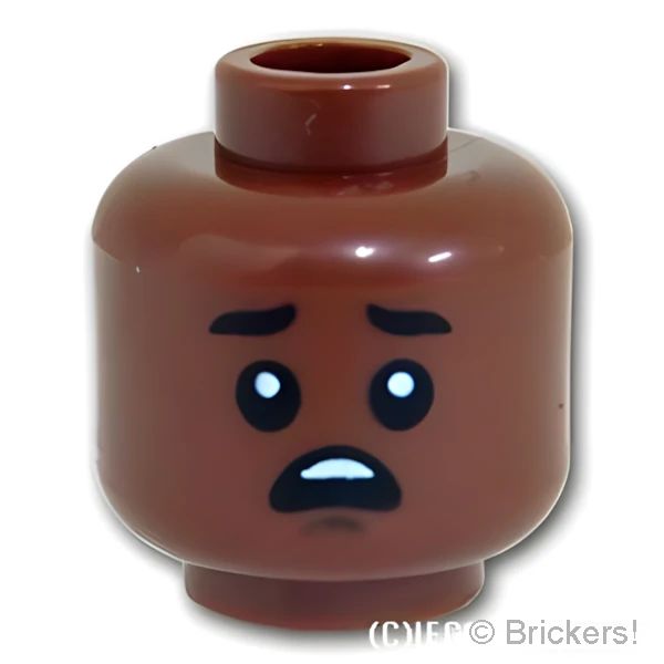 LEGO® パーツ 6381952 ミニフィグ デュアルヘッド - 弾ける笑顔 / 困りきった顔：[Reddish Brown / ブラウン] 3626pb2997-192 