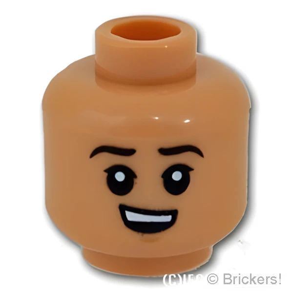 LEGO® パーツ 6381950 ミニフィグ デュアルヘッド - メガネスマイル / 元気な笑顔：[Nougat / ヌガー] 3626pb2999-018 