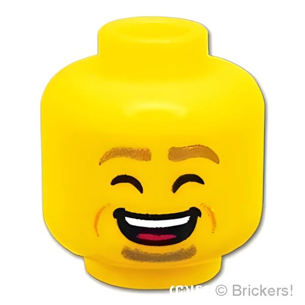 LEGO® パーツ 6384570 ミニフィグ デュアルヘッド - ヤギ髭のすましたおじさん / 大笑い：[Yellow / イエロー] 3626pb3002-024 