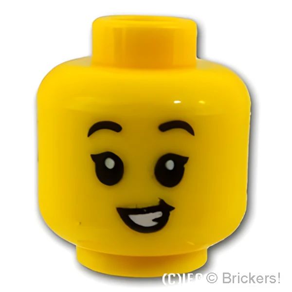LEGO® パーツ 6317702 ミニフィグ デュアルヘッド - サングラスの笑顔 / 子供の笑顔：[Yellow / イエロー] 3626pb3083-024 