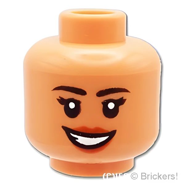 LEGO® パーツ 6404018 ミニフィグ デュアルヘッド - 自慢げなドヤ顔 / ざまあ見ろの笑顔：[Nougat / ヌガー] 3626pb3170-018 