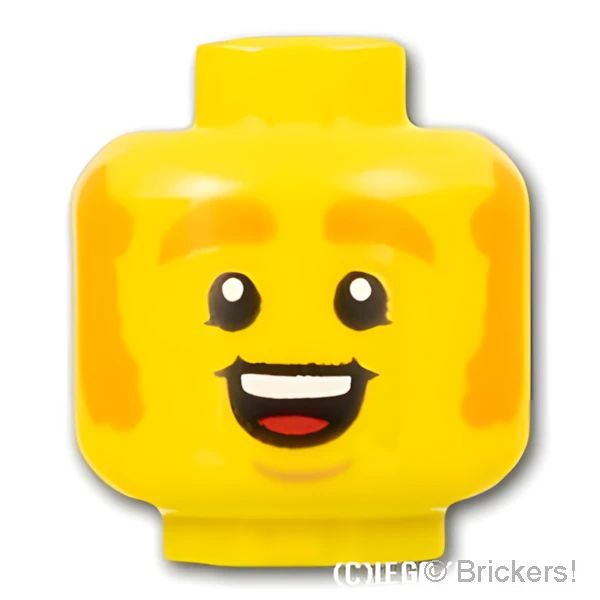 LEGO® パーツ 6415092 ミニフィグ デュアルヘッド - ふくよかな顔 / 社交的な笑顔：[Yellow / イエロー] 3626pb3177-024 