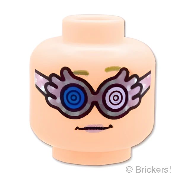 LEGO® パーツ 6399019 ミニフィグ デュアルヘッド - 日焼け眉にピンクリップの笑顔／スペクトルペックパターン：[Light Nougat / ライトヌガー] 3626pb3190-283 
