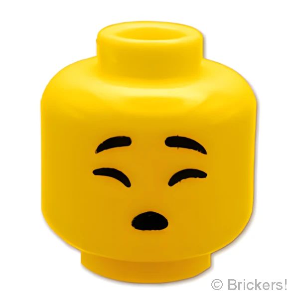LEGO® パーツ 6434220 ミニフィグ デュアルヘッド - 気張った顔 / 口を開けた寝顔：[Yellow / イエロー] 3626pb3450-024 