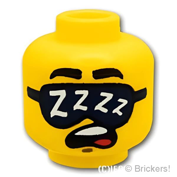 LEGO® パーツ 6434845 ミニフィグ デュアルヘッド - 眠い顔 / アイマスク：[Yellow / イエロー] 3626pb3476-024 