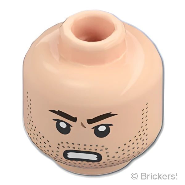 LEGO® パーツ 6467204 ミニフィグ デュアルヘッド - 無精ひげと悟り顔 / 力んだ顔：[Light Nougat / ライトヌガー] 3626pb3646-283 