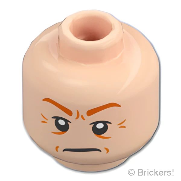LEGO® パーツ 6491308 ミニフィグ デュアルヘッド - 小じわの微笑 / 食いしばった顔：[Light Nougat / ライトヌガー] 3626pb3703-283 