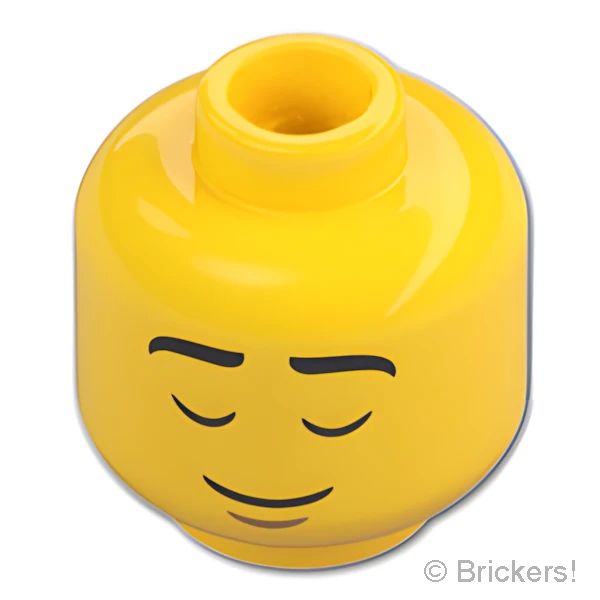 LEGO® パーツ 6517838 ミニフィグ デュアルヘッド - 細い眼の笑顔 / すやすや顔：[Yellow / イエロー] 3626pb3751-024 