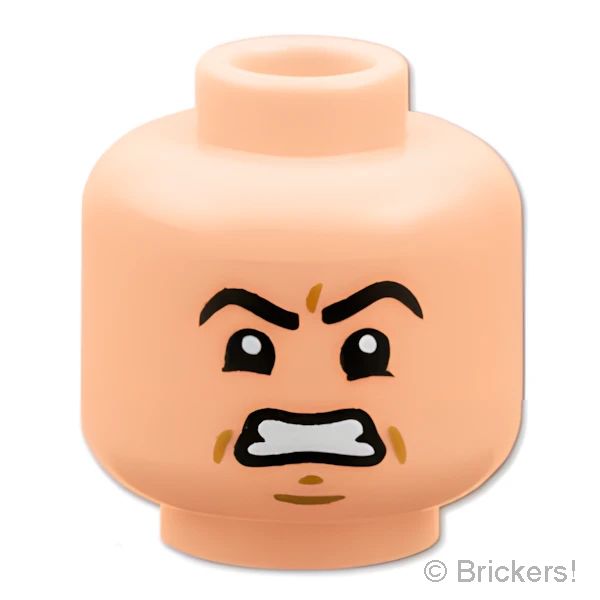 LEGO® パーツ 6554460 ミニフィグ デュアルヘッド - 口を開けた笑み/食いしばった顔：[Light Nougat / ライトヌガー] 3626pb3904-283 