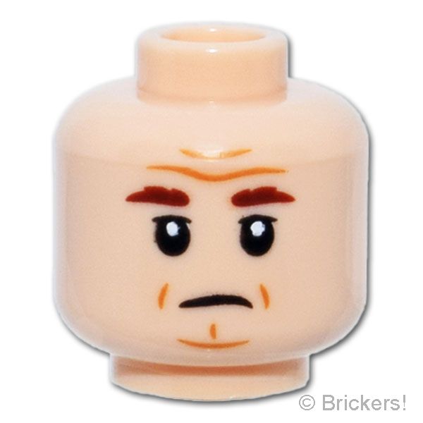 LEGO® パーツ 6541258 ミニフィグ デュアルヘッド - 中年の怪訝な顔 / 呆れた顔：[Light Nougat / ライトヌガー] 3626pb3994-283 