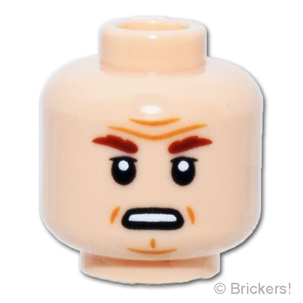 LEGO® パーツ 6541258 ミニフィグ デュアルヘッド - 中年の怪訝な顔 / 呆れた顔：[Light Nougat / ライトヌガー] 3626pb3994-283 