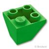 スロープ インバート ダブル 45° 2 x 2 - コーナー：[Bt,Green / ブライトグリーン]