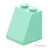 スロープ 65°- 2 x 2 x 2：[Light Aqua / ライトアクア]